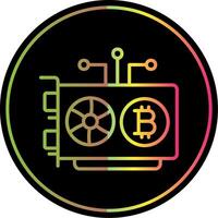 Mining Rig Line Gradient Due Color Icon Design vector