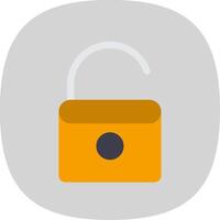 Open Lock Flat Curve Icon Design vector