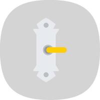 Door Handle Flat Curve Icon Design vector