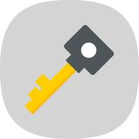 Key Flat Curve Icon Design vector