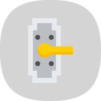 Door Handle Flat Curve Icon Design vector