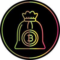 Bitcoin Bag Line Gradient Due Color Icon Design vector