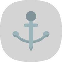 Anchor Flat Curve Icon Design vector