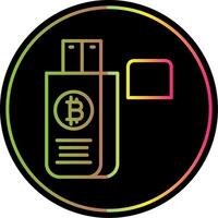 Bitcoin Drive Line Gradient Due Color Icon Design vector