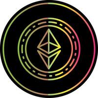 ethereum moneda línea degradado debido color icono diseño vector