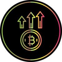 Bitcoin Up Line Gradient Due Color Icon Design vector