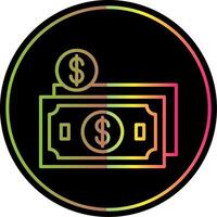 Flat Money Line Gradient Due Color Icon Design vector