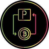 Bitcoin Paypal Line Gradient Due Color Icon Design vector