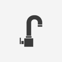 Water tap icon. faucet, water supply, bath symbol sign vector