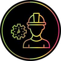 Worker Mask Line Gradient Due Color Icon Design vector