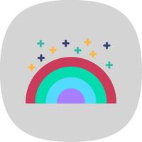 Rainbows Flat Curve Icon Design vector