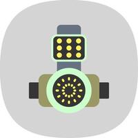 Head Light Flat Curve Icon Design vector