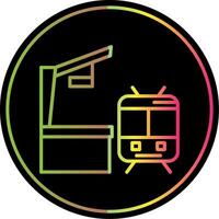 Railroad Station Line Gradient Due Color Icon Design vector