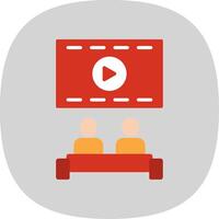 Cinema Flat Curve Icon Design vector