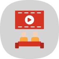 Cinema Flat Curve Icon Design vector