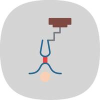 bungee saltando plano curva icono diseño vector