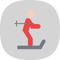 Skiing Flat Curve Icon Design vector