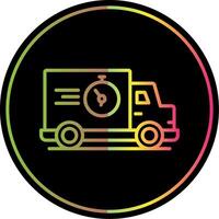 Fast Delivery Line Gradient Due Color Icon Design vector