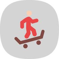 Skateboarding Flat Curve Icon Design vector