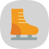 Ice Skating Flat Curve Icon Design vector