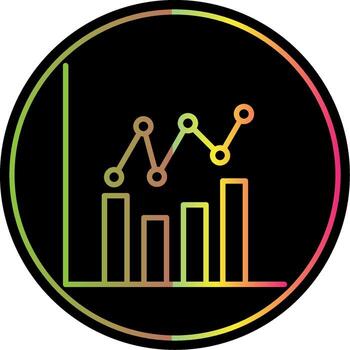 Graphs Line Gradient Due Color Icon Design vector