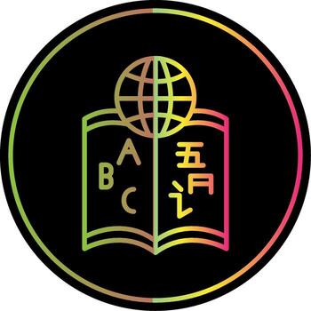 lingüística línea degradado debido color icono diseño vector