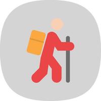 Hiking Flat Curve Icon Design vector