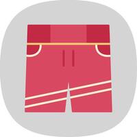 pantalones cortos plano curva icono diseño vector