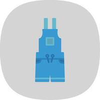 Dungarees Flat Curve Icon Design vector