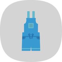 Dungarees Flat Curve Icon Design vector