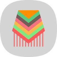 Poncho Flat Curve Icon Design vector