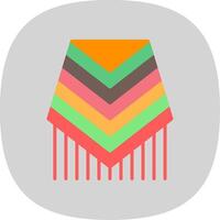 poncho plano curva icono diseño vector