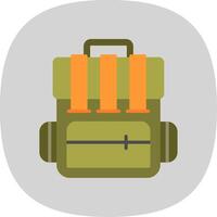 Backpack Flat Curve Icon Design vector