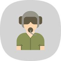 Pilot Flat Curve Icon Design vector