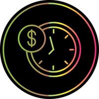 hora es dinero línea degradado debido color icono diseño vector