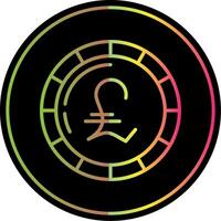 libra moneda línea degradado debido color icono diseño vector