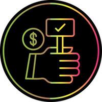 Auction Bid Line Gradient Due Color Icon Design vector