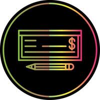Money Check Line Gradient Due Color Icon Design vector