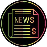 Business NEws Line Gradient Due Color Icon Design vector