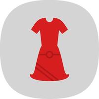 Dress Flat Curve Icon Design vector