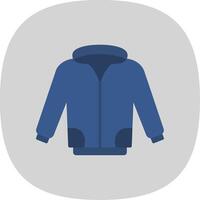 chaqueta plano curva icono diseño vector