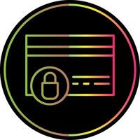 Locked Card Line Gradient Due Color Icon Design vector