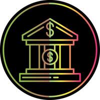 Bank Account Line Gradient Due Color Icon Design vector