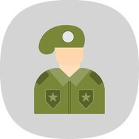 Soldier Flat Curve Icon Design vector