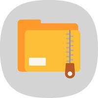 Zip Folder Flat Curve Icon Design vector