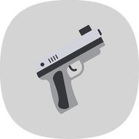Pistol Flat Curve Icon Design vector