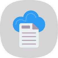 nube datos plano curva icono diseño vector