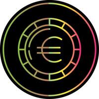 Euro Coin Line Gradient Due Color Icon Design vector