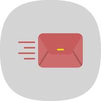 Envelope Flat Curve Icon Design vector