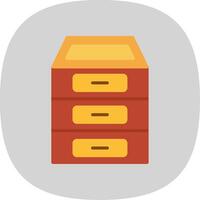 Filing Cabinet Flat Curve Icon Design vector